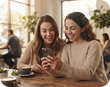 Customer sharing a referral with a friend